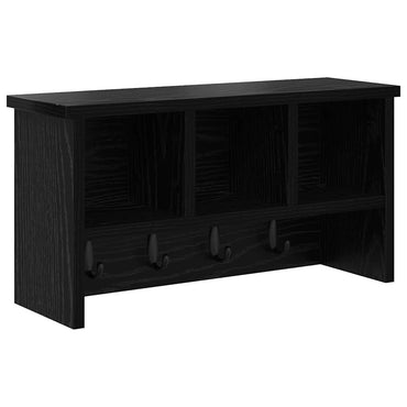 vidaXL Wandmontierter Kleiderständer mit Regal Schwarz Eichen-Optik