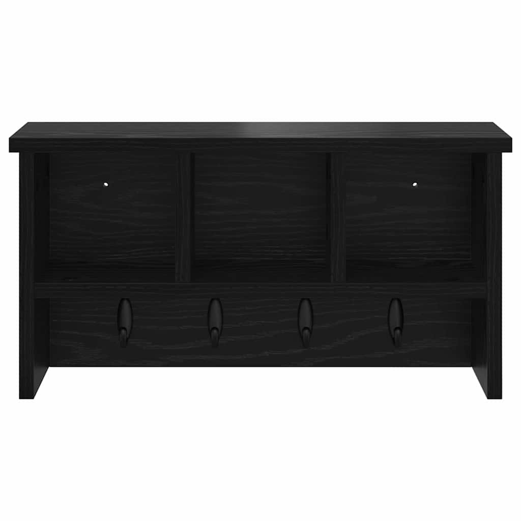 vidaXL Wandmontierter Kleiderständer mit Regal Schwarz Eichen-Optik