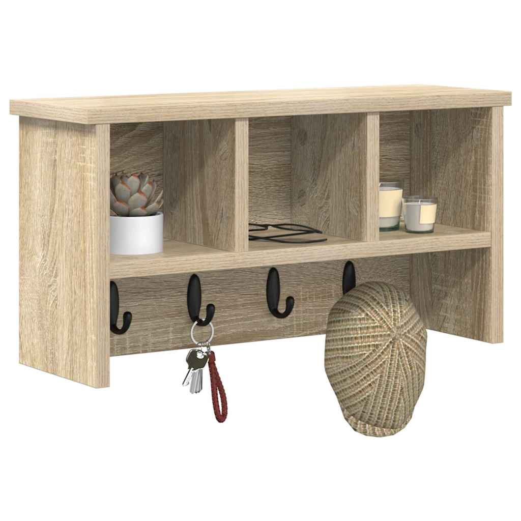 vidaXL Wandmontierter Kleiderständer Sonoma-Eiche 50 x 16 x 26 cm