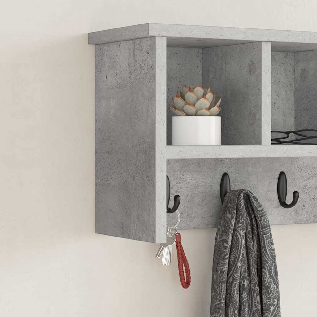 vidaXL Wandmontierter Kleiderständer Betongrau 50 x 16 x 26 cm