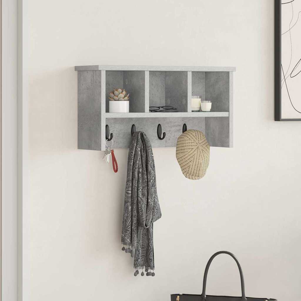 vidaXL Wandmontierter Kleiderständer Betongrau 50 x 16 x 26 cm