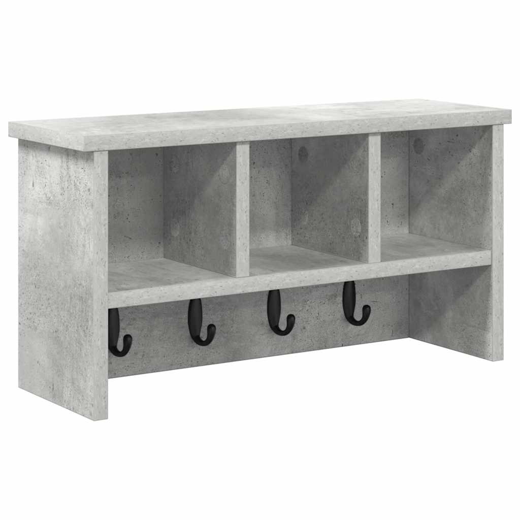 vidaXL Wandmontierter Kleiderständer Betongrau 50 x 16 x 26 cm