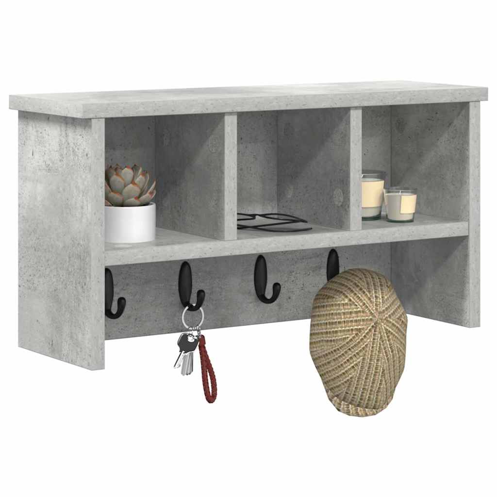 vidaXL Wandmontierter Kleiderständer Betongrau 50 x 16 x 26 cm