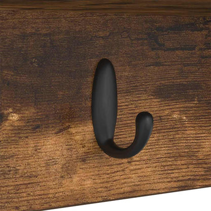 vidaXL Wandmontierter Kleiderständer Räuchereiche 50 x 16 x 26 cm