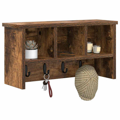 vidaXL Wandmontierter Kleiderständer Räuchereiche 50 x 16 x 26 cm