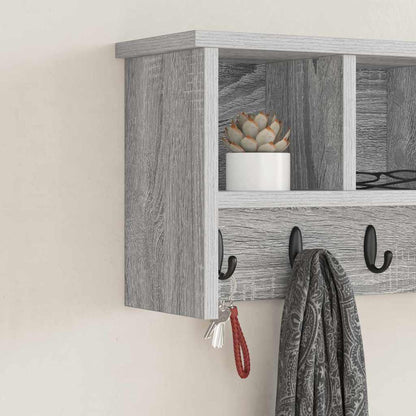 vidaXL Wandmontierter Kleiderständer Grau Sonoma 50 x 16 x 26 cm