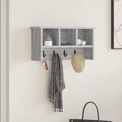 vidaXL Wandmontierter Kleiderständer Grau Sonoma 50 x 16 x 26 cm