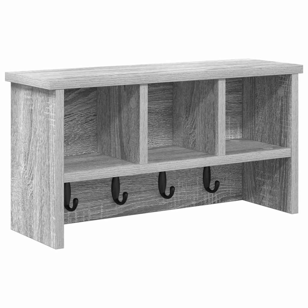 vidaXL Wandmontierter Kleiderständer Grau Sonoma 50 x 16 x 26 cm