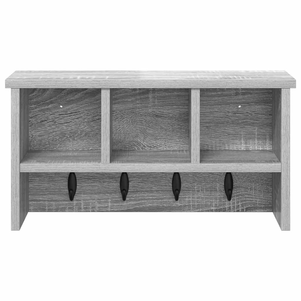 vidaXL Wandmontierter Kleiderständer Grau Sonoma 50 x 16 x 26 cm