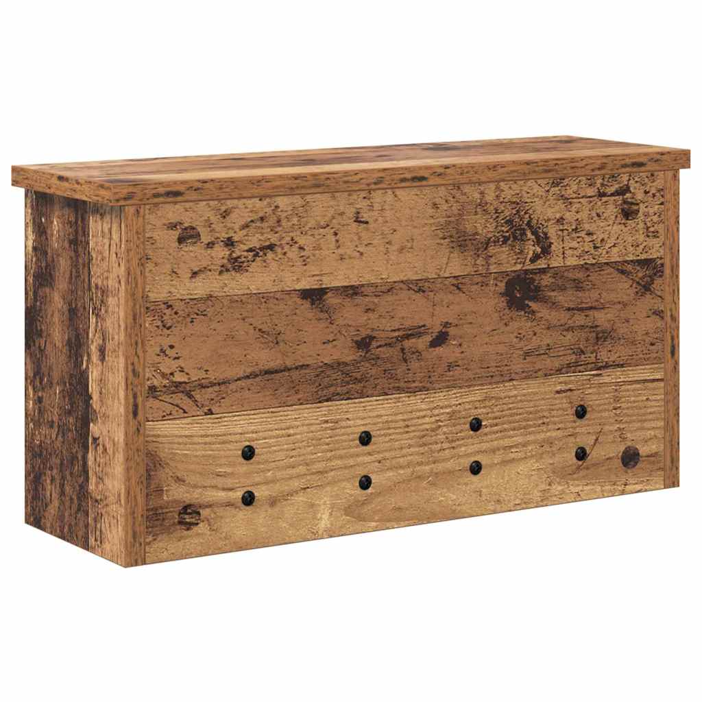 vidaXL Wandmontierter Kleiderständer mit Regal Altholz 50 x 16 x 26 cm
