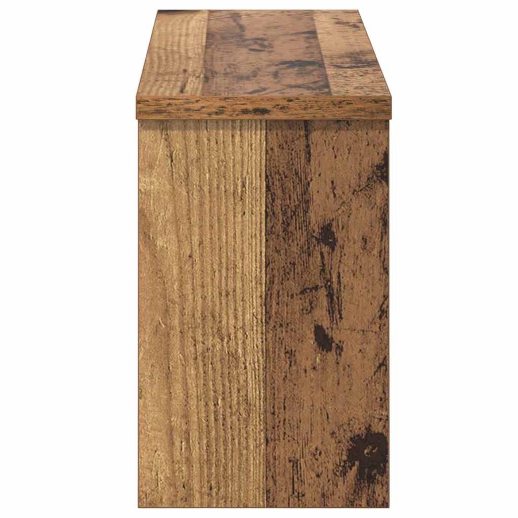 vidaXL Wandmontierter Kleiderständer mit Regal Altholz 50 x 16 x 26 cm