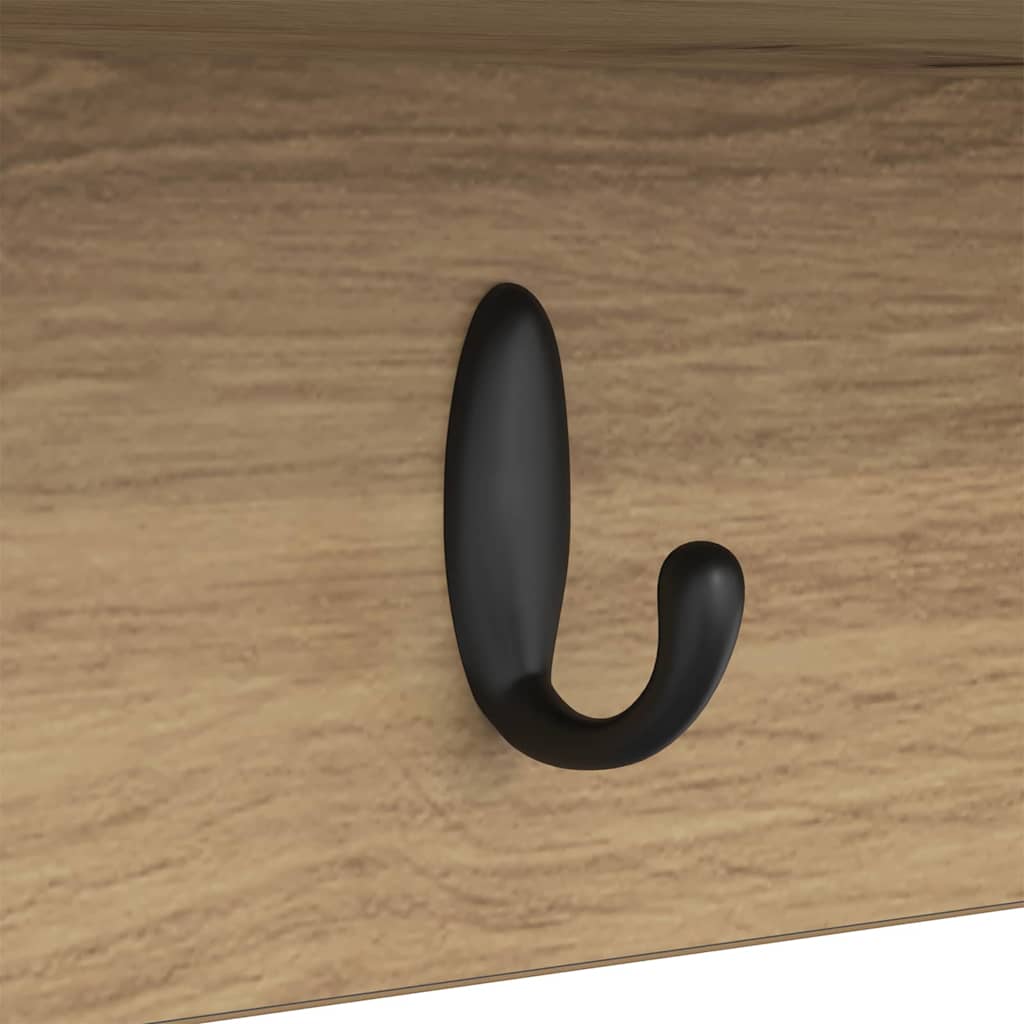 vidaXL Wandmontierter Kleiderständer Artisan-Eiche 50 x 16 x 26 cm