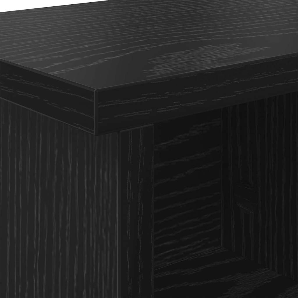 vidaXL Wandmontierter Kleiderständer mit Regal Schwarz Eichen-Optik
