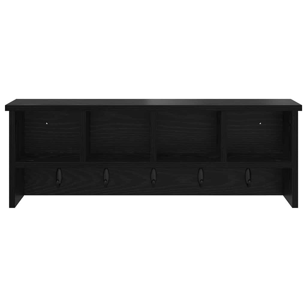 vidaXL Wandmontierter Kleiderständer mit Regal Schwarz Eichen-Optik