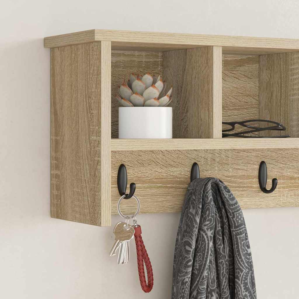 vidaXL Wandmontierter Kleiderständer Sonoma-Eiche 75 x 16 x 26 cm