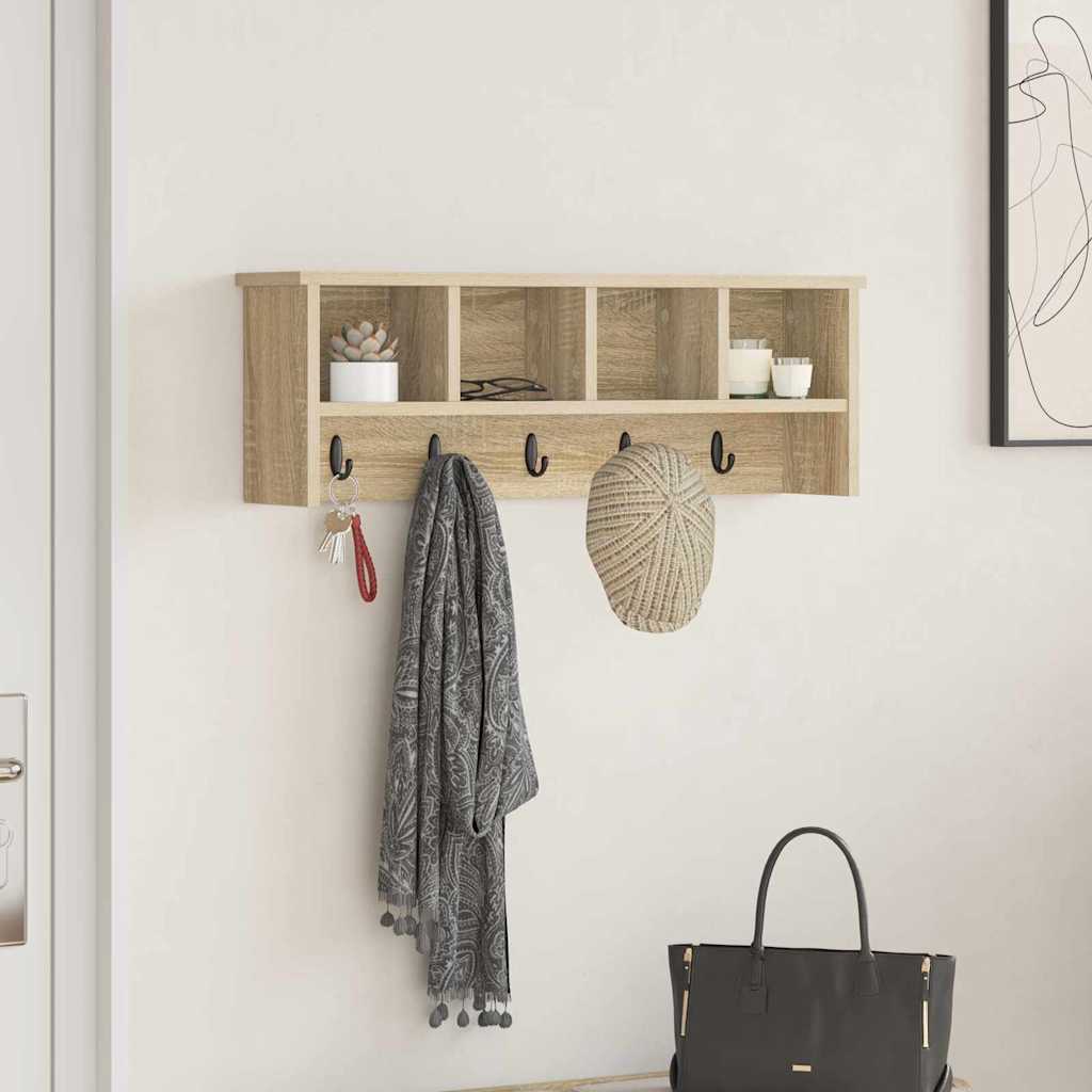 vidaXL Wandmontierter Kleiderständer Sonoma-Eiche 75 x 16 x 26 cm
