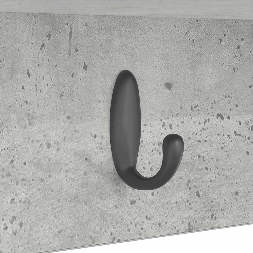 vidaXL Wandmontierter Kleiderständer Betongrau 75 x 16 x 26 cm