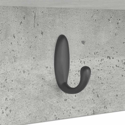 vidaXL Wandmontierter Kleiderständer Betongrau 75 x 16 x 26 cm