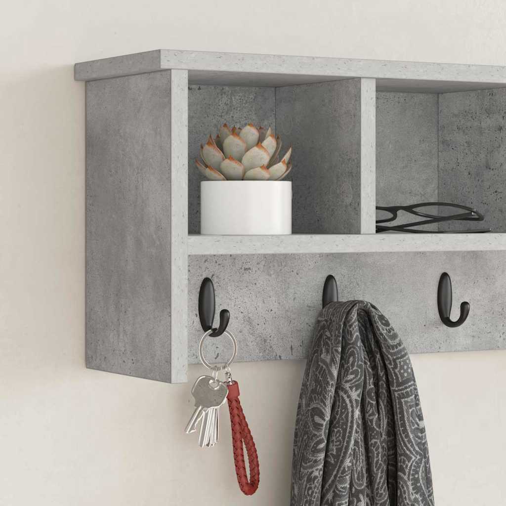 vidaXL Wandmontierter Kleiderständer Betongrau 75 x 16 x 26 cm