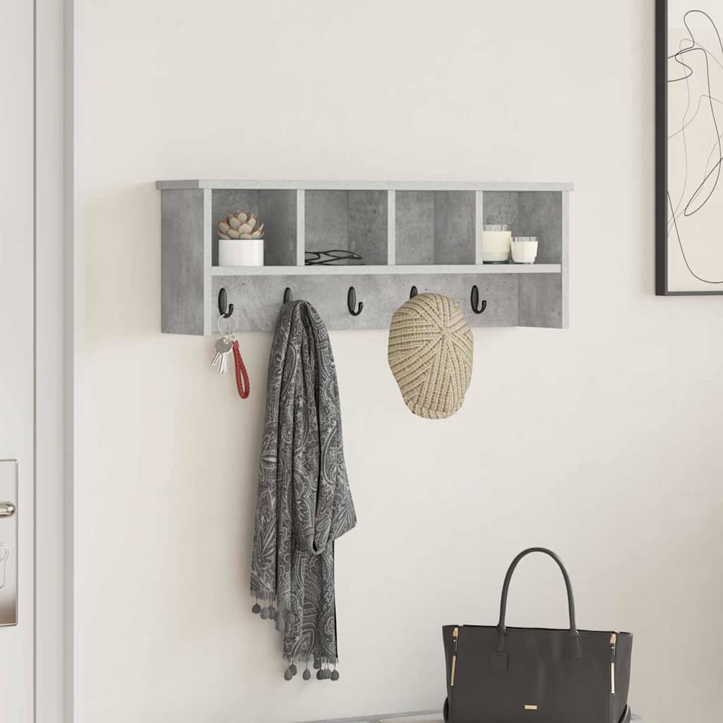 vidaXL Wandmontierter Kleiderständer Betongrau 75 x 16 x 26 cm