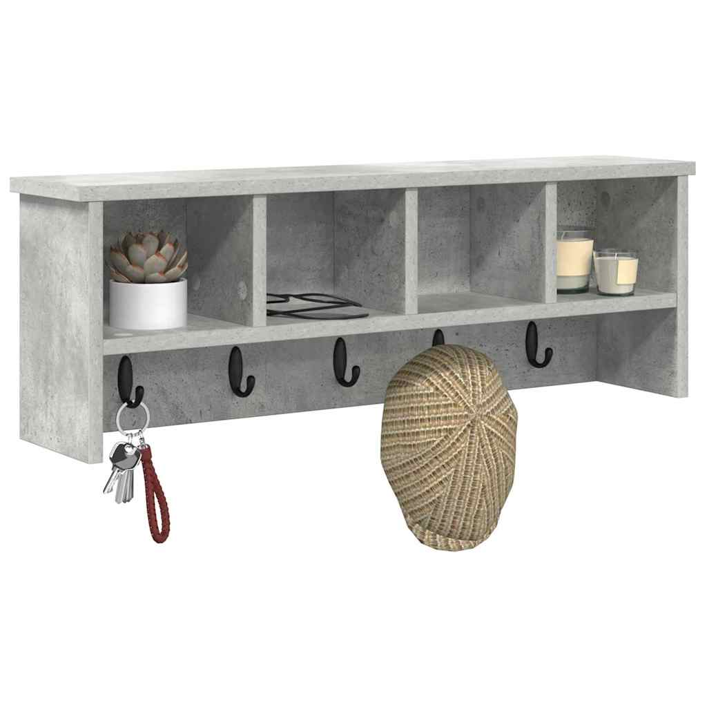 vidaXL Wandmontierter Kleiderständer Betongrau 75 x 16 x 26 cm