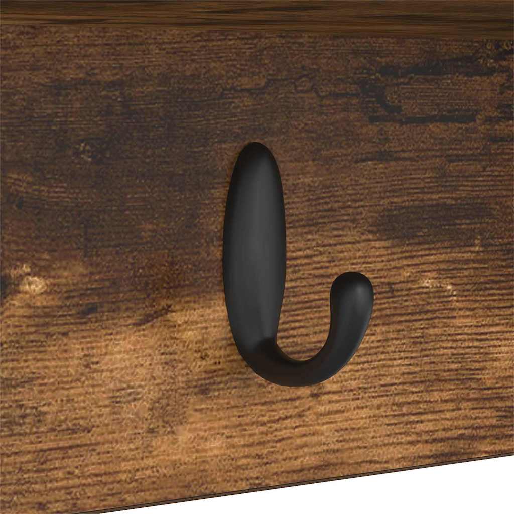vidaXL Wandmontierter Kleiderständer Räuchereiche 75 x 16 x 26 cm