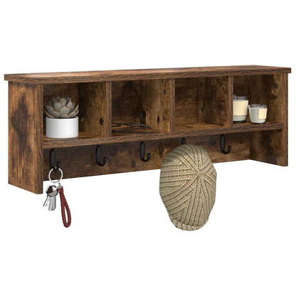 vidaXL Wandmontierter Kleiderständer Räuchereiche 75 x 16 x 26 cm