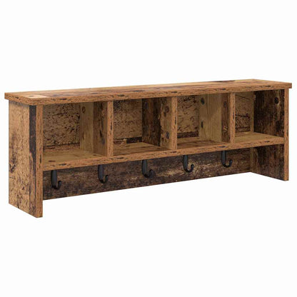 vidaXL Wandmontierter Kleiderständer mit Regal Altholz 75 x 16 x 26 cm