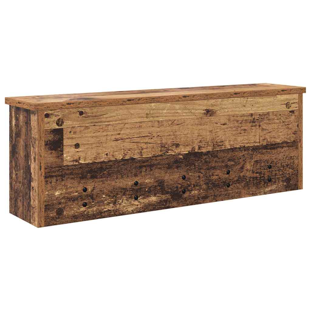 vidaXL Wandmontierter Kleiderständer mit Regal Altholz 75 x 16 x 26 cm