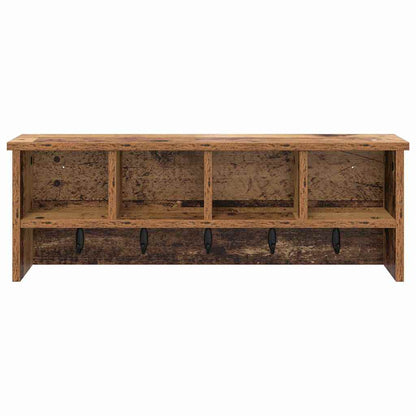 vidaXL Wandmontierter Kleiderständer mit Regal Altholz 75 x 16 x 26 cm