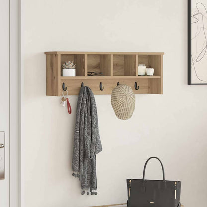 vidaXL Wandmontierter Kleiderständer Artisan-Eiche 75 x 16 x 26 cm