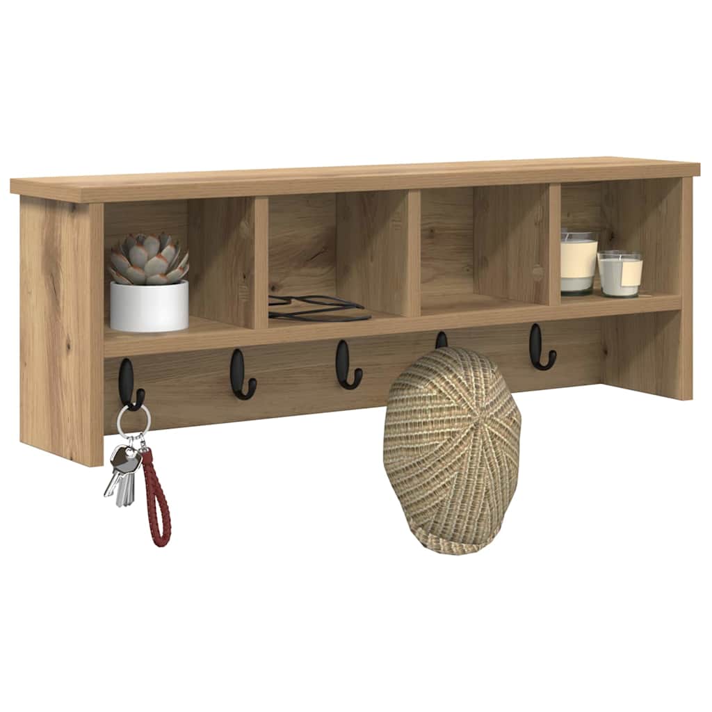 vidaXL Wandmontierter Kleiderständer Artisan-Eiche 75 x 16 x 26 cm