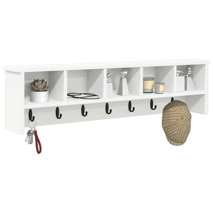 vidaXL Wandmontierter Kleiderständer mit Regal Weiß 100 x 16 x 26 cm
