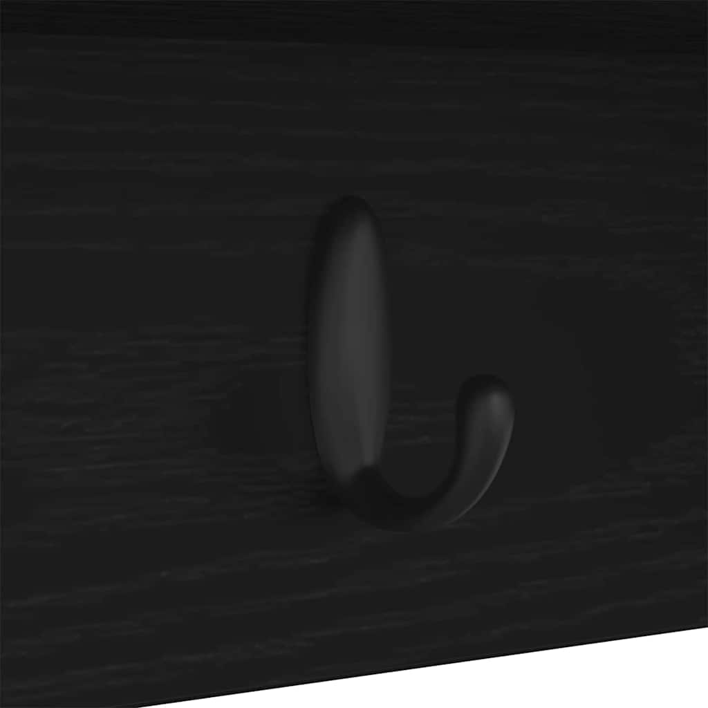 vidaXL Wandmontierter Kleiderständer mit Regal Schwarz Eichen-Optik