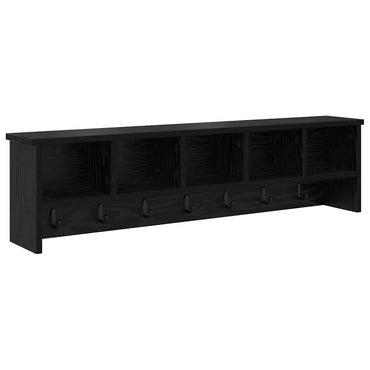 vidaXL Wandmontierter Kleiderständer mit Regal Schwarz Eichen-Optik