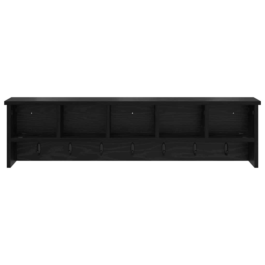 vidaXL Wandmontierter Kleiderständer mit Regal Schwarz Eichen-Optik