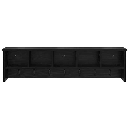 vidaXL Wandmontierter Kleiderständer mit Regal Schwarz Eichen-Optik