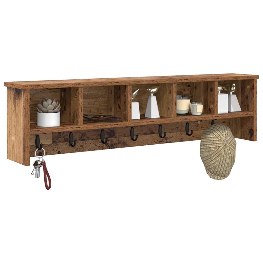 vidaXL Wandmontierter Kleiderständer Altholz 100 x 16 x 26 cm