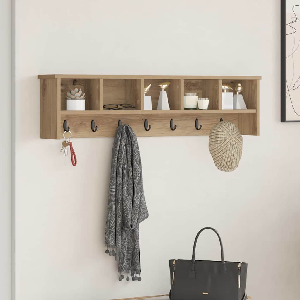 vidaXL Wandmontierter Kleiderständer Artisan-Eiche 100 x 16 x 26 cm