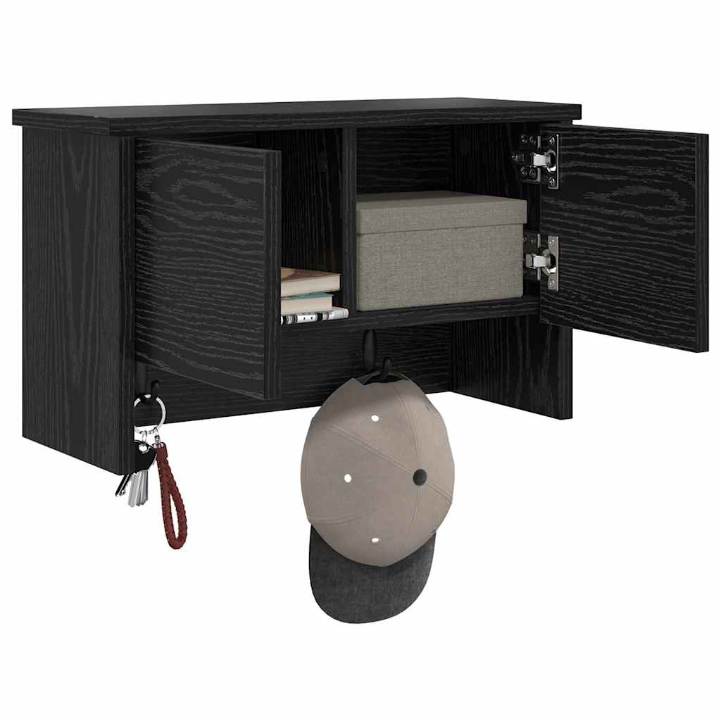 vidaXL Wandmontierter nachttisch Schwarz Eichen-Optik 50 x 20 x 30 cm