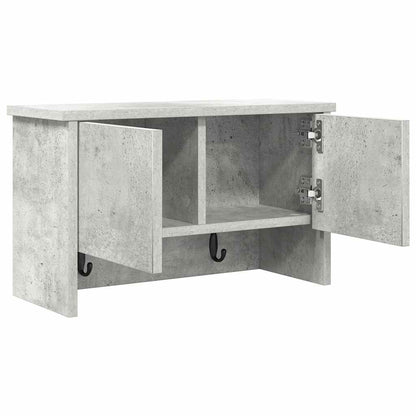 Wandmontierter nachttisch mit Regal Beton Grau 50 x 20 x 30 cm
