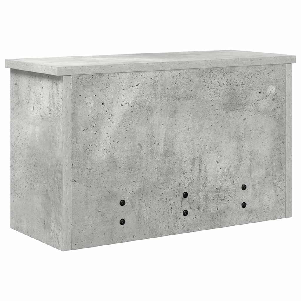 Wandmontierter nachttisch mit Regal Beton Grau 50 x 20 x 30 cm