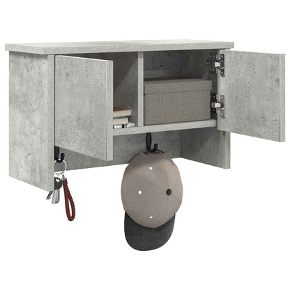 Wandmontierter nachttisch mit Regal Beton Grau 50 x 20 x 30 cm