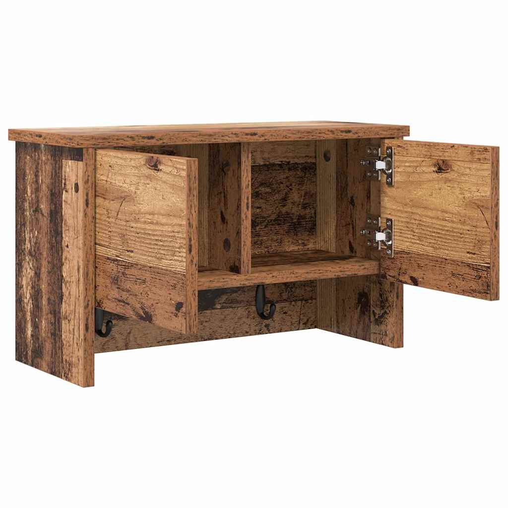 vidaXL Wandmontierter nachttisch Altholz 50 x 20 x 30 cm Holzwerkstoff