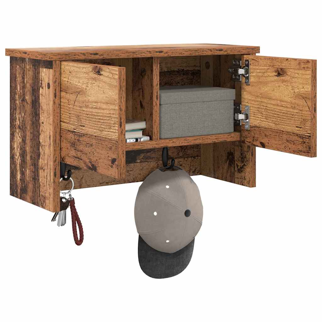vidaXL Wandmontierter nachttisch Altholz 50 x 20 x 30 cm Holzwerkstoff
