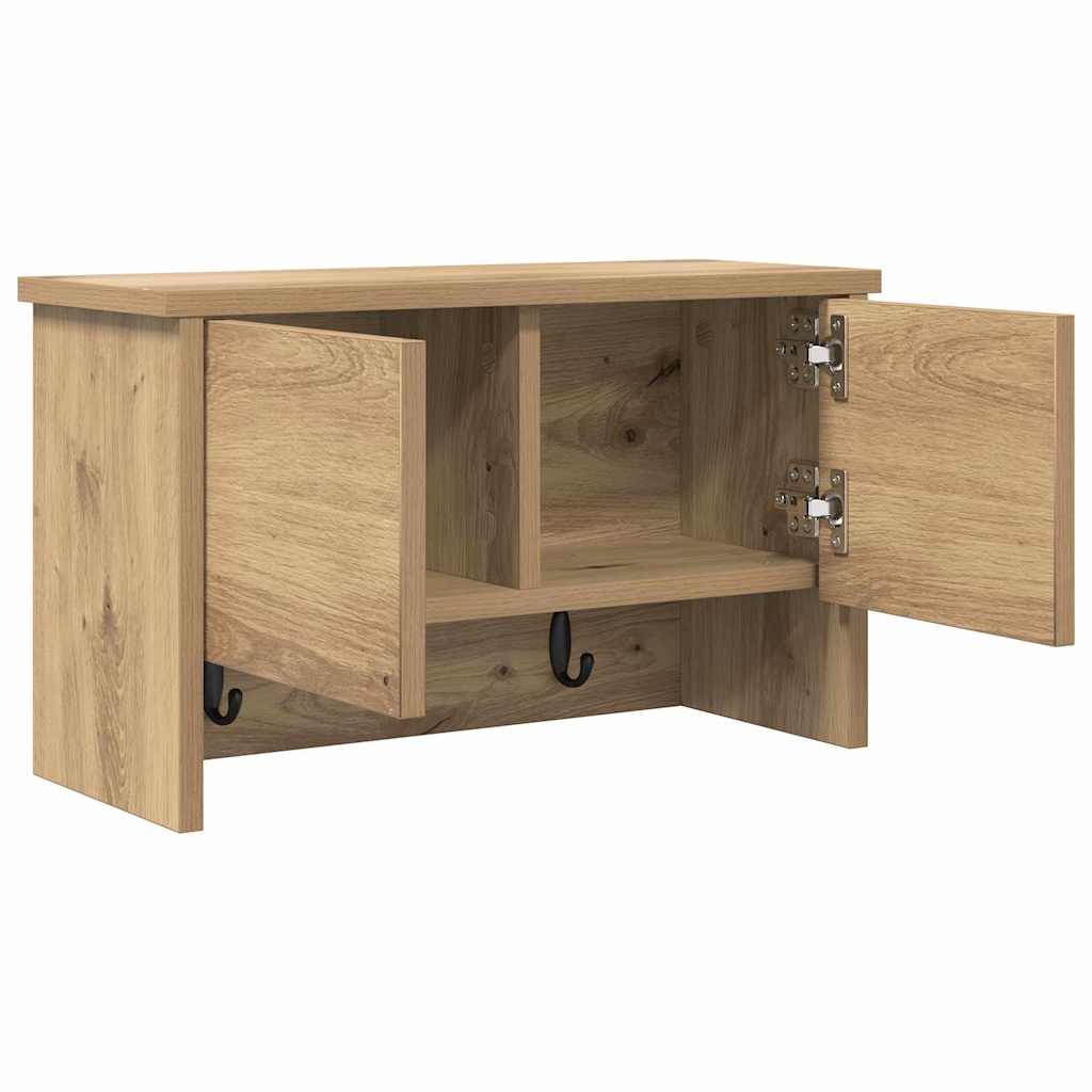 vidaXL Wandmontierter nachttisch mit Tür Artisan-Eiche 50 x 20 x 30 cm