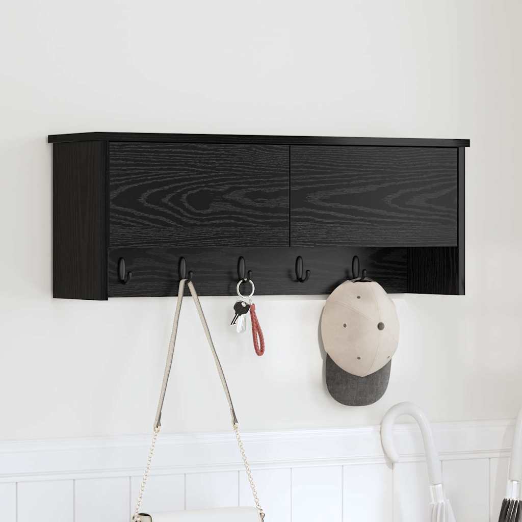 vidaXL Wandmontierter nachttisch Schwarz Eichen-Optik 80 x 20 x 30 cm