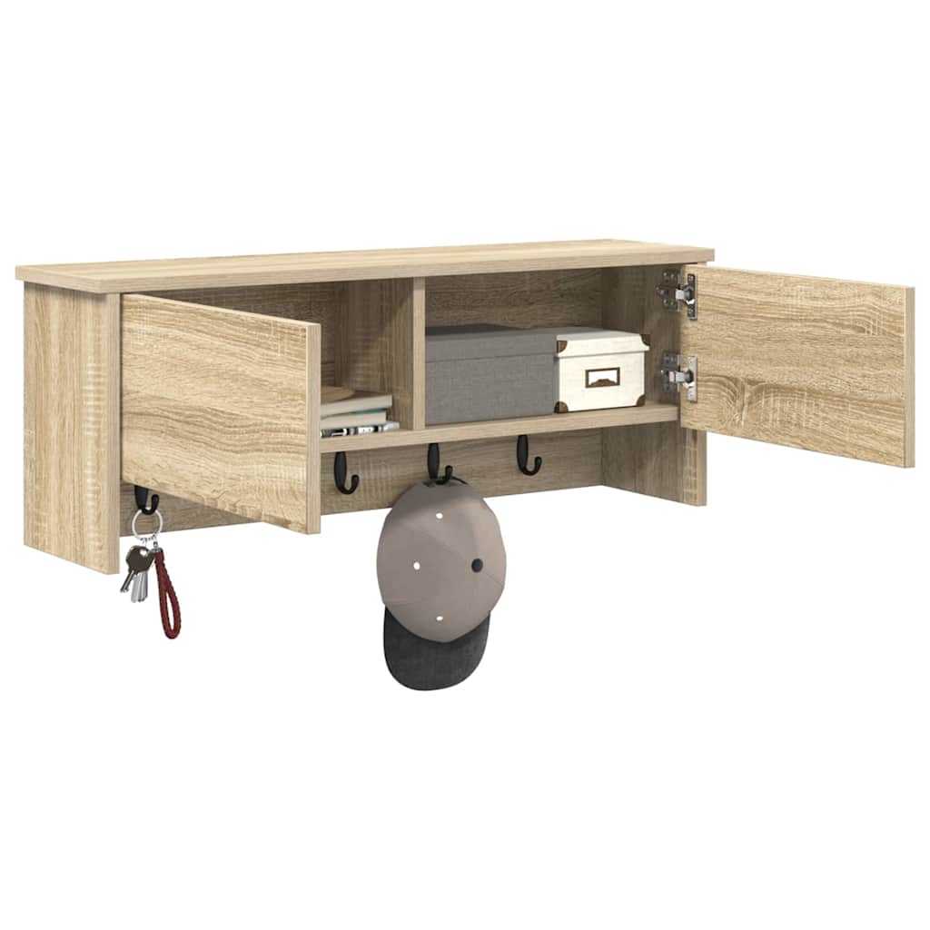 vidaXL Wandmontierter nachttisch mit Tür Sonoma-Eiche 80 x 20 x 30 cm