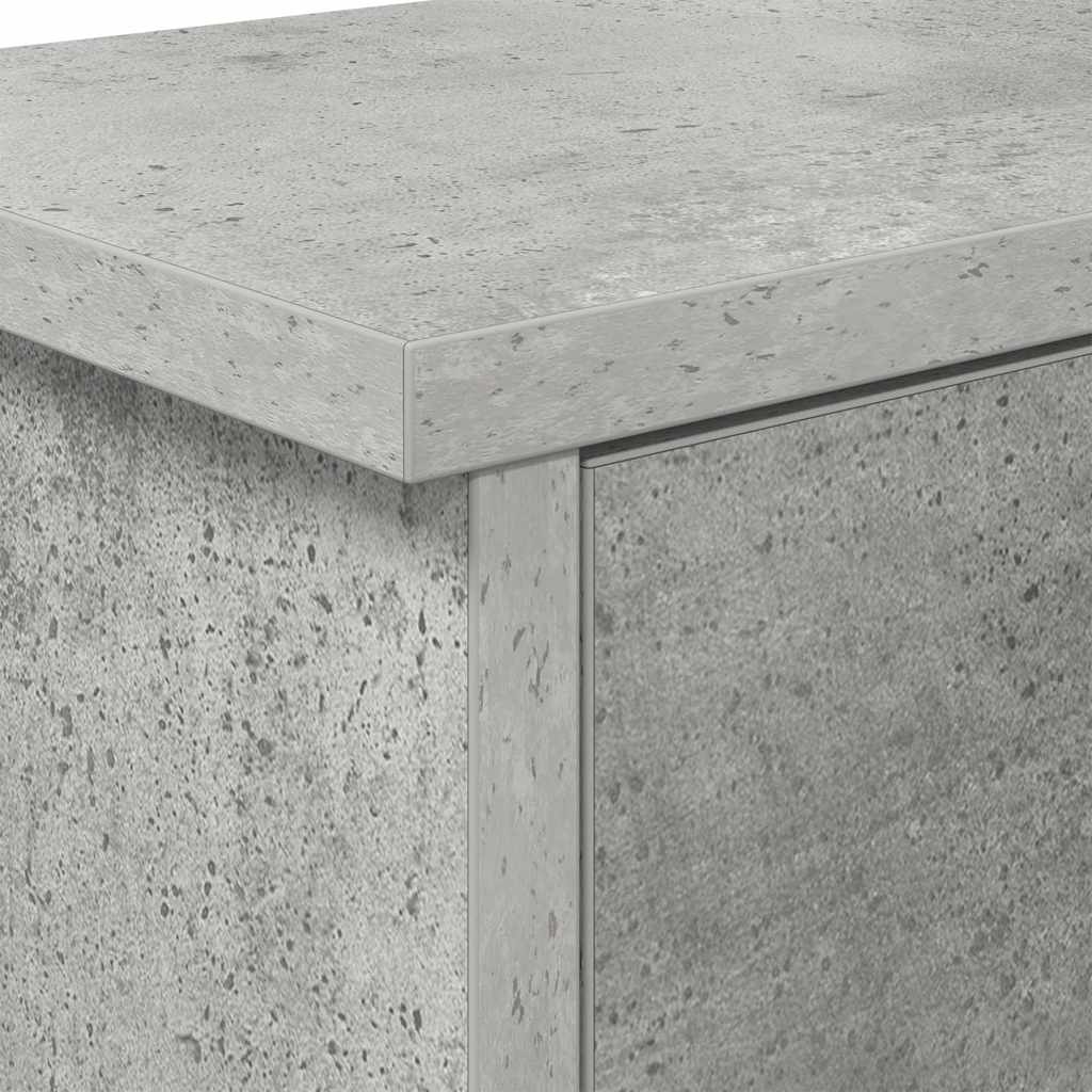 vidaXL Wandmontierter nachttisch mit Regal Beton Grau 80 x 20 x 30 cm