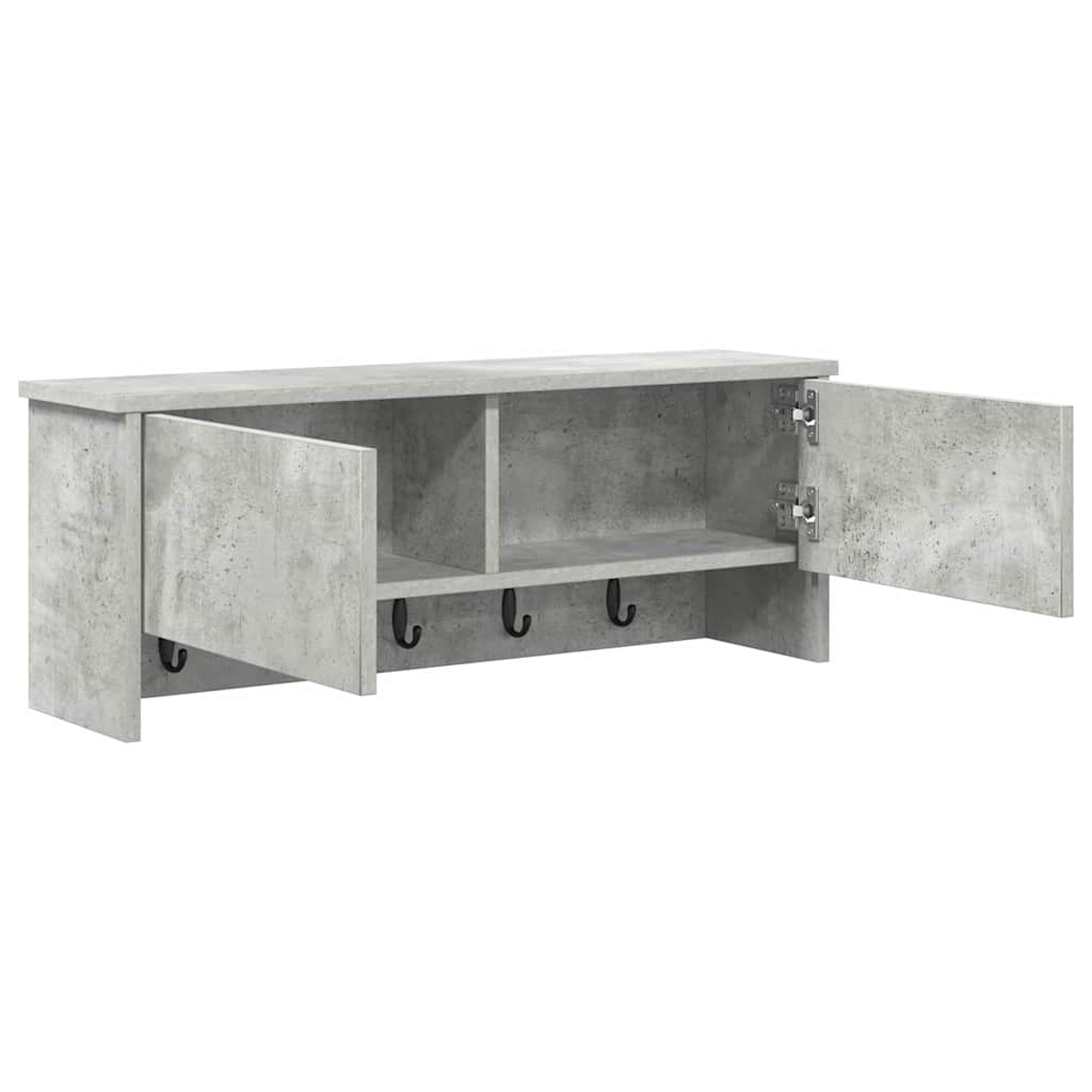 vidaXL Wandmontierter nachttisch mit Regal Beton Grau 80 x 20 x 30 cm